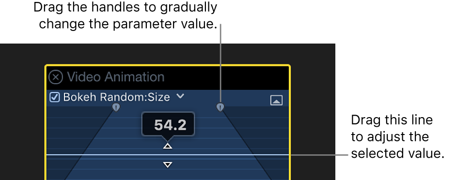 The Video Animation editor showing an expanded parameter