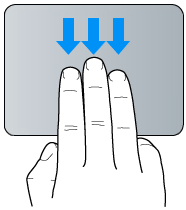 3本指でのドラッグジェスチャー