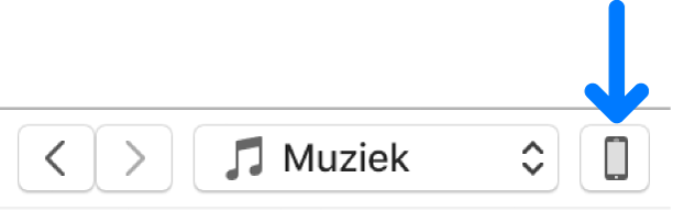 De geselecteerde apparaatknop boven in het iTunes-venster.