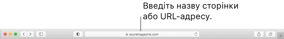 Розумне поле пошуку браузера Safari, у якому вводиться назва або URL-адреса сторінки.