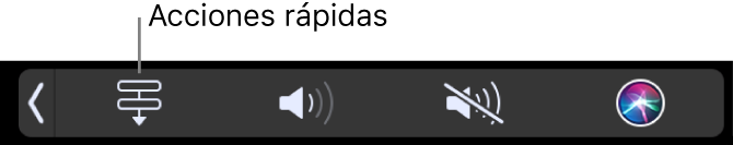 Agregar el botón de acciones rápidas en la Touch Bar Control Strip.