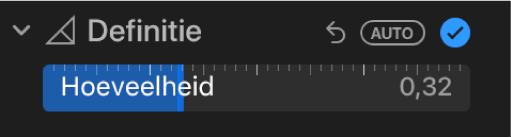 De schuifknop 'Definitie' in het paneel 'Pas aan'.