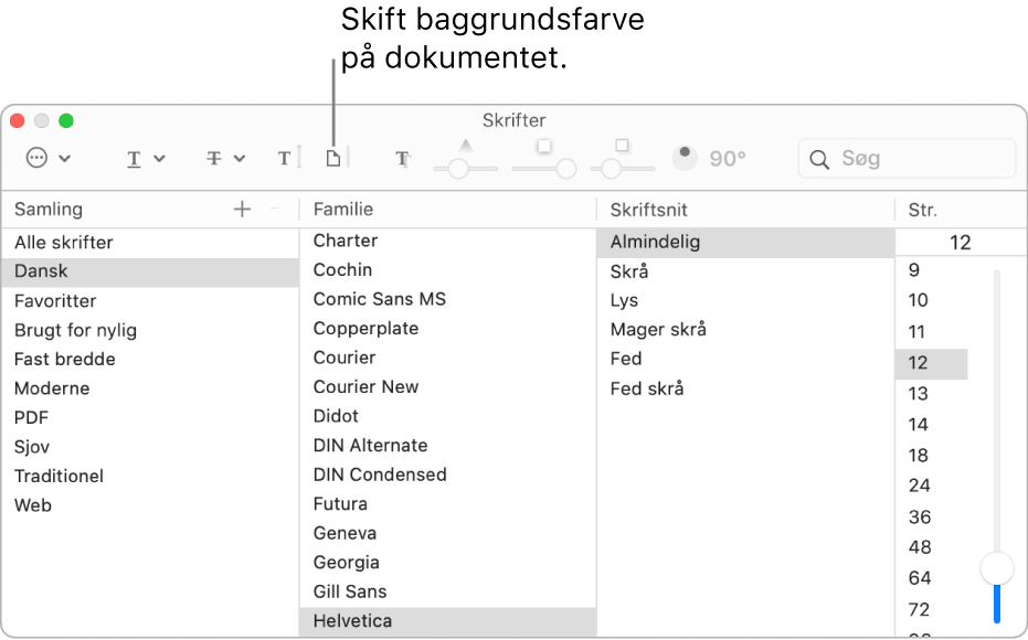 Skift baggrundsfarven på dit dokument.