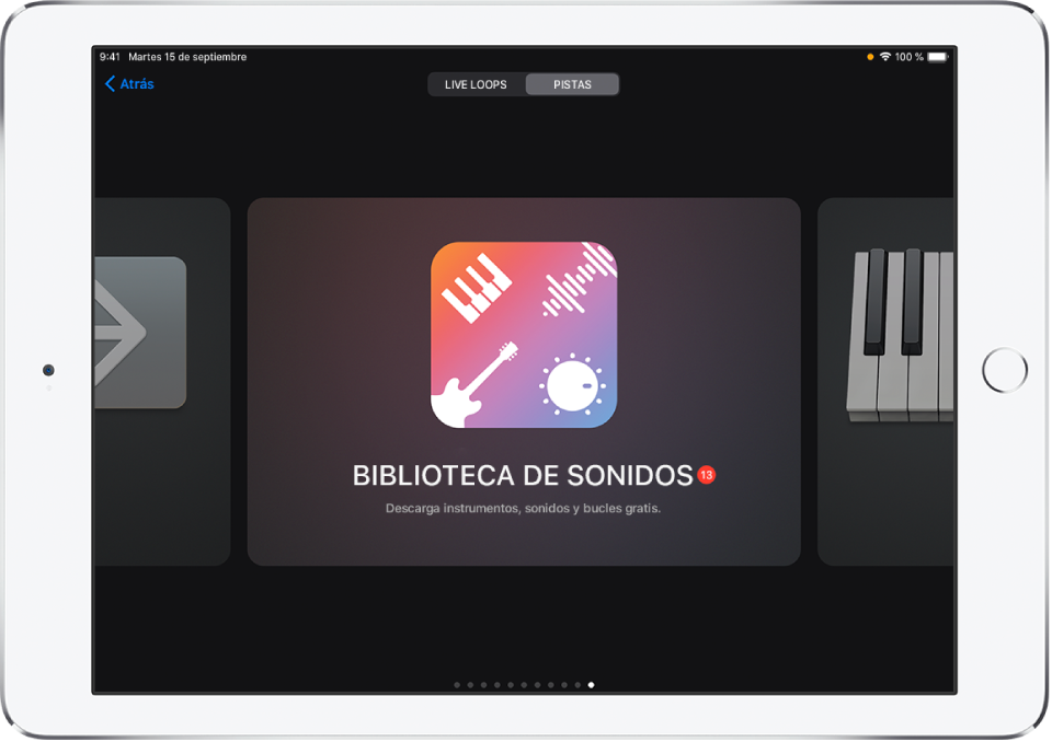 Biblioteca de sonidos en el explorador de sonidos