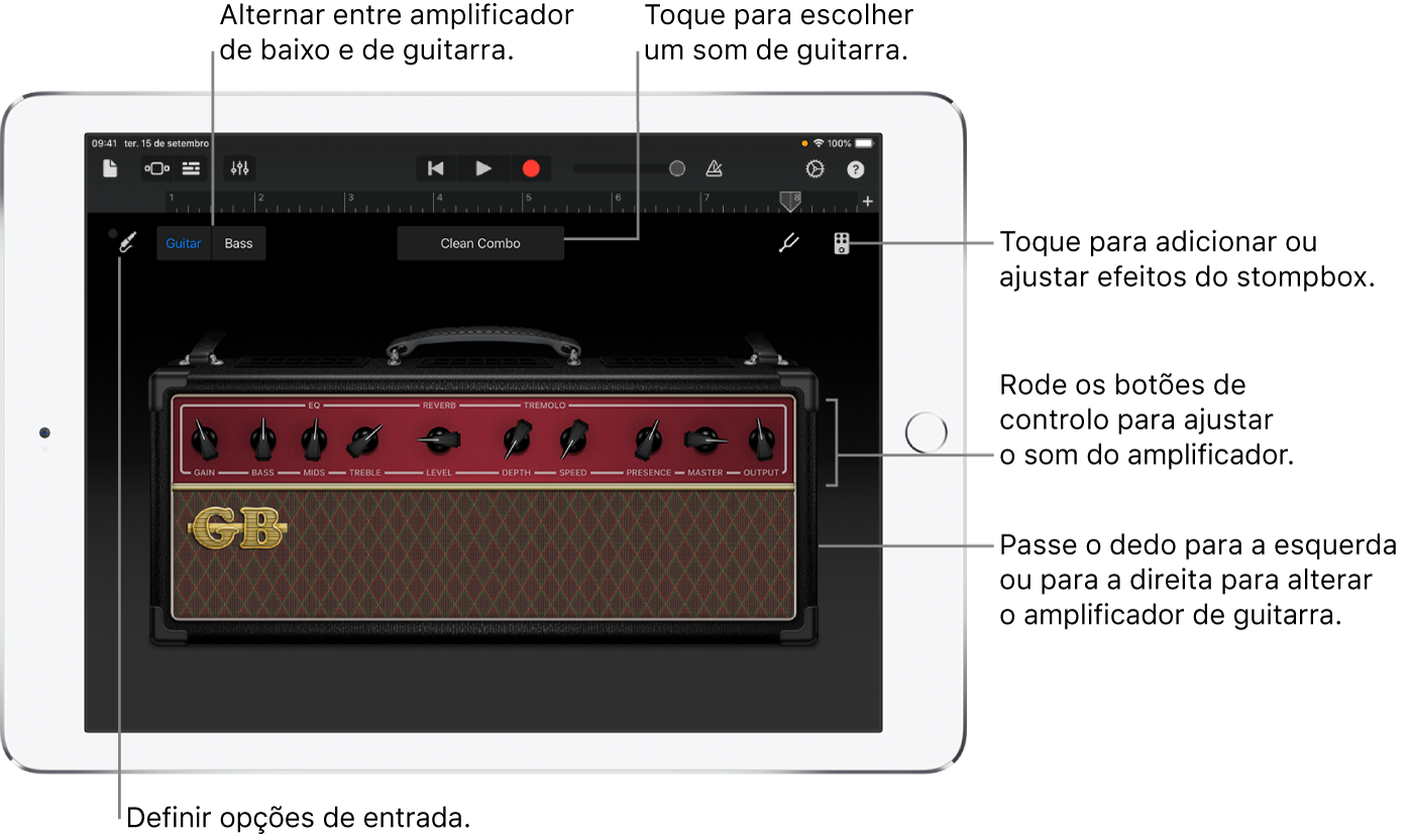 Instrumento táctil Amplificador de Guitarra