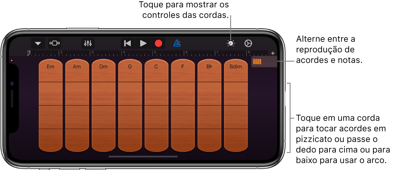 Instrumento Touch Cordas