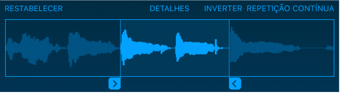 Arraste os puxadores azuis para encurtar o início ou o fim da amostra.