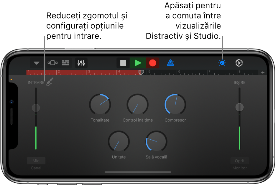 Vizualizarea Studio Recorder audio