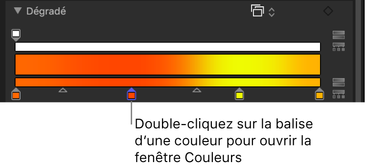 Étiquette de couleur d’un éditeur de dégradé