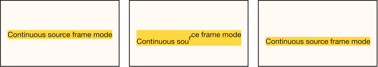 Canevas affichant l’effet du paramètre En continu sur l’animation Lier