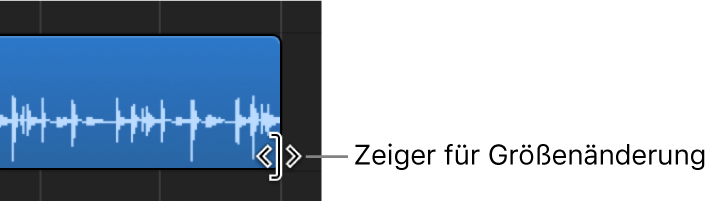 Abbildung. Zeiger für die Größenänderung über dem Rand einer Region