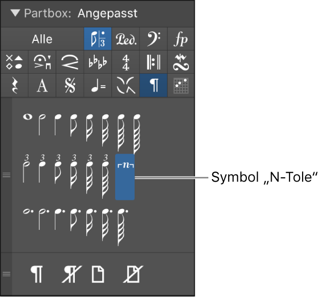 Abbildung. N-Tolen-Symbol in der Partbox