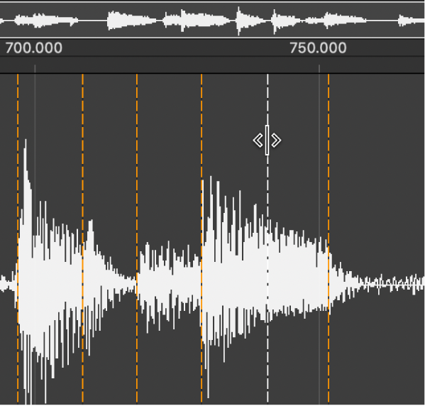 Figure. Sample Editor with transient being dragged in the waveform display.