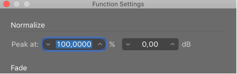 Figure. Function Settings dialog.