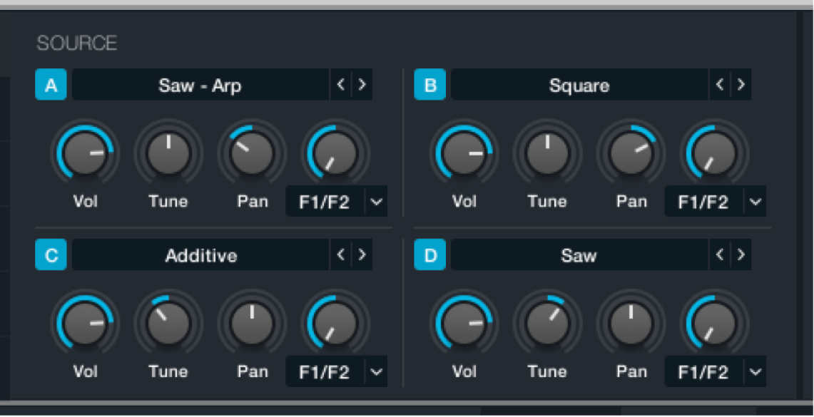 Figure. Source master controls.