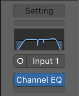 Figure. The EQ area at the top of the channel strip.