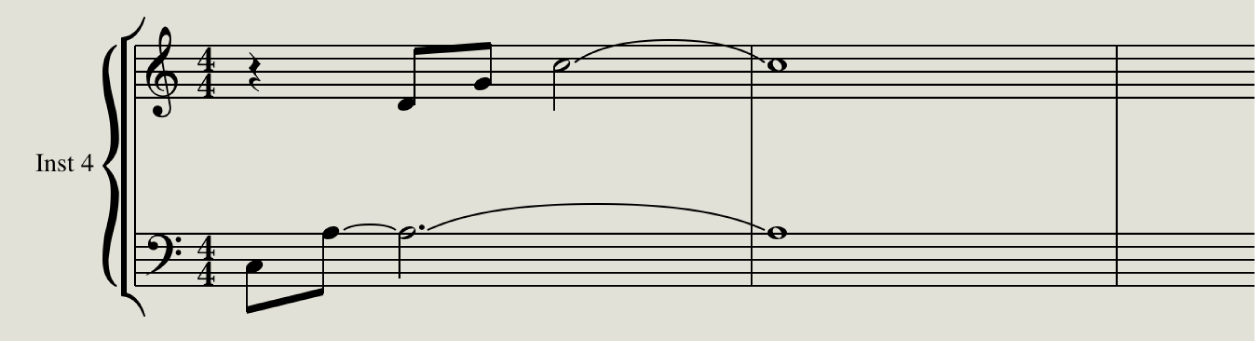 Figure. Result in Score Editor when No Overlap is deactivated.