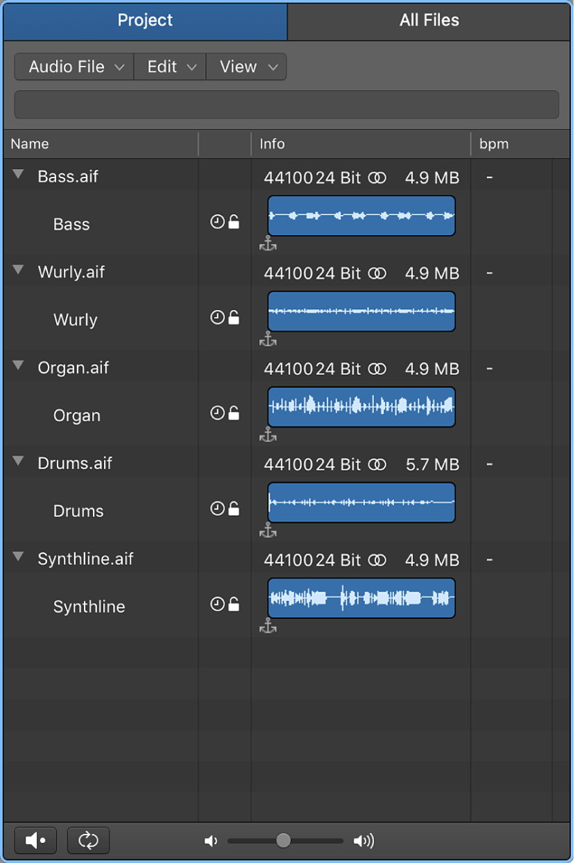 Figure. Project Audio Browser.