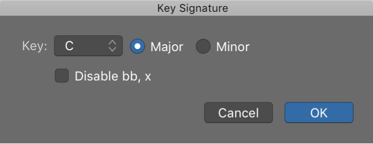 Figure. Key Signature dialog.