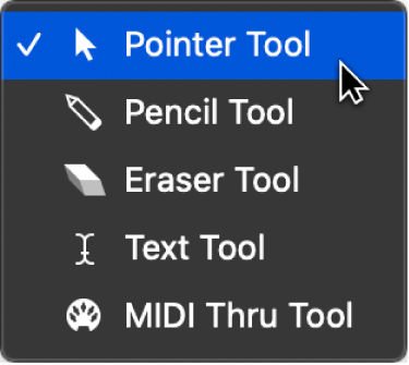 Figure. Environment window Tool menu.