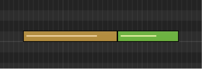 Ilustración. Nota y nota de articulación en el editor de teclado.