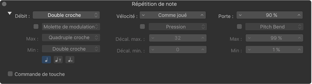 Figure. Zone de dialogue Répétition de note étendue.