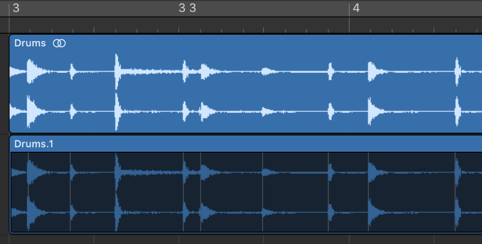 Figure. Région audio avant et après quantification.