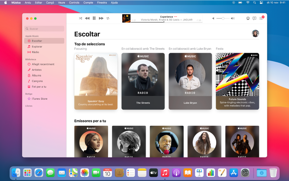 La finestra de l’Apple Music amb “Escoltar ara”.