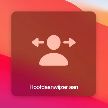 De melding die kort wordt weergegeven om aan te geven dat de hoofdaanwijzer is ingeschakeld.