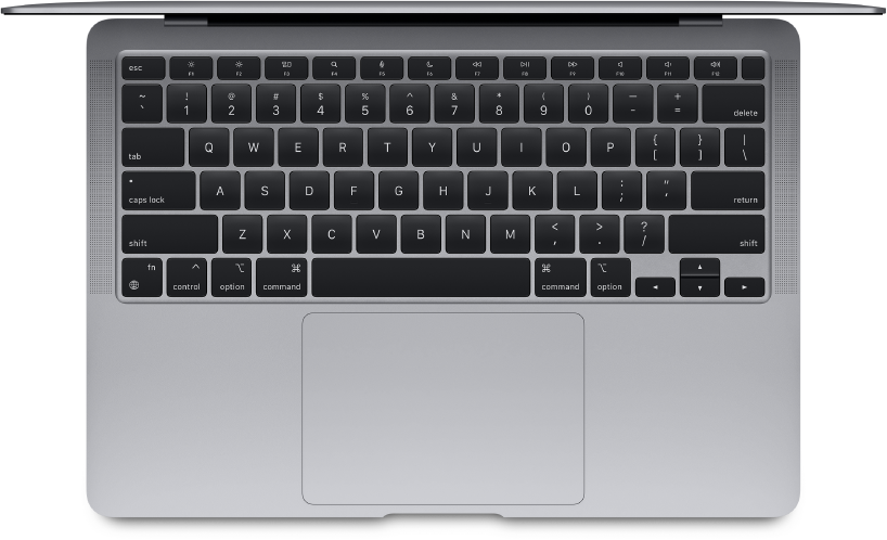 Vue supérieure d’un MacBook Air.