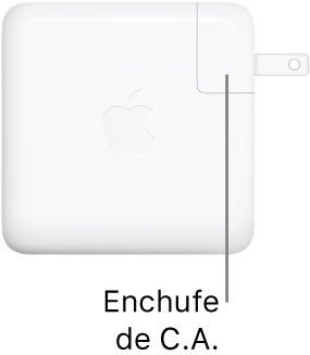 El adaptador de corriente USB-C de 61 W o de 96 W.