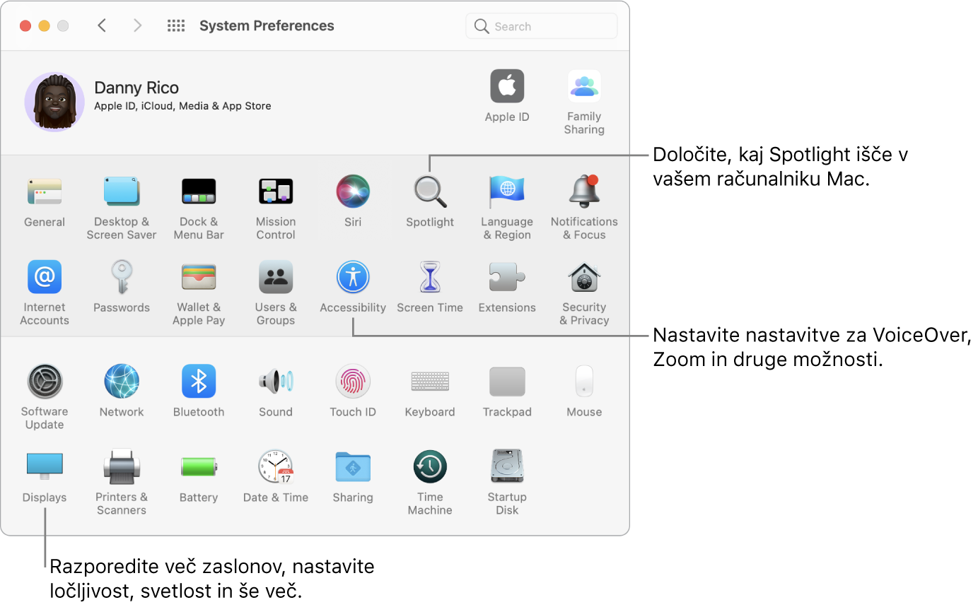 Okno System Preferences.