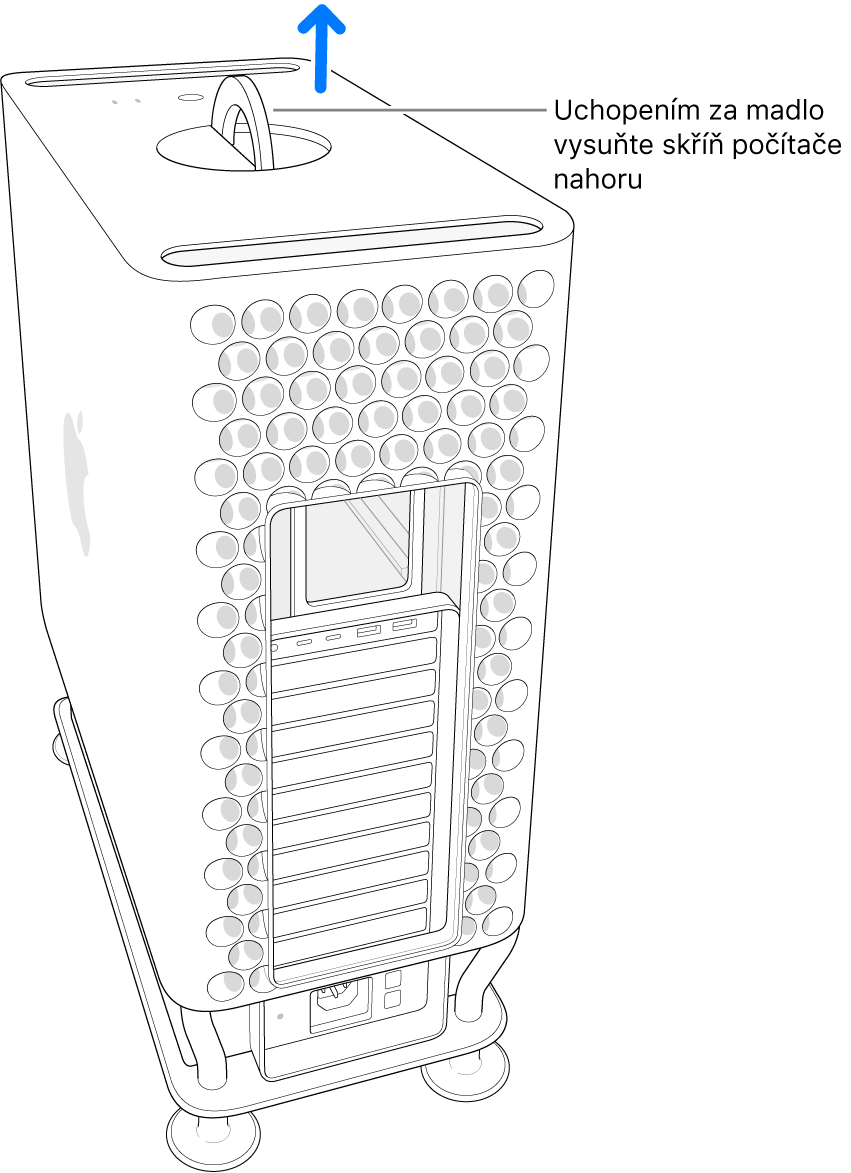 Kryt vysouvaný z počítače směrem nahoru