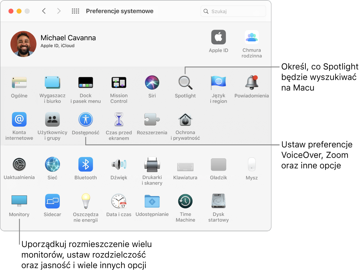 Okno Preferencji systemowych.