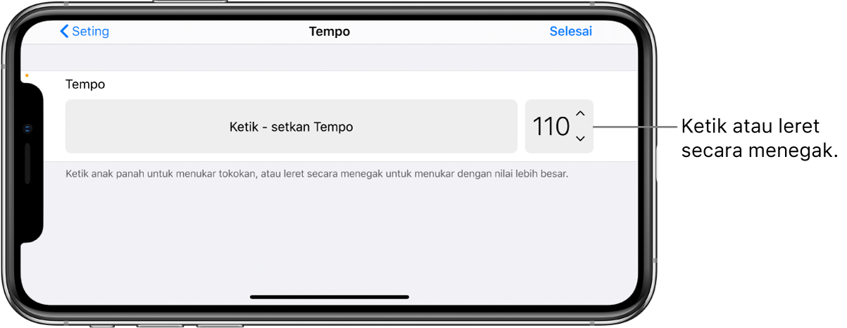 Kawalan tempo dalam Seting Lagu