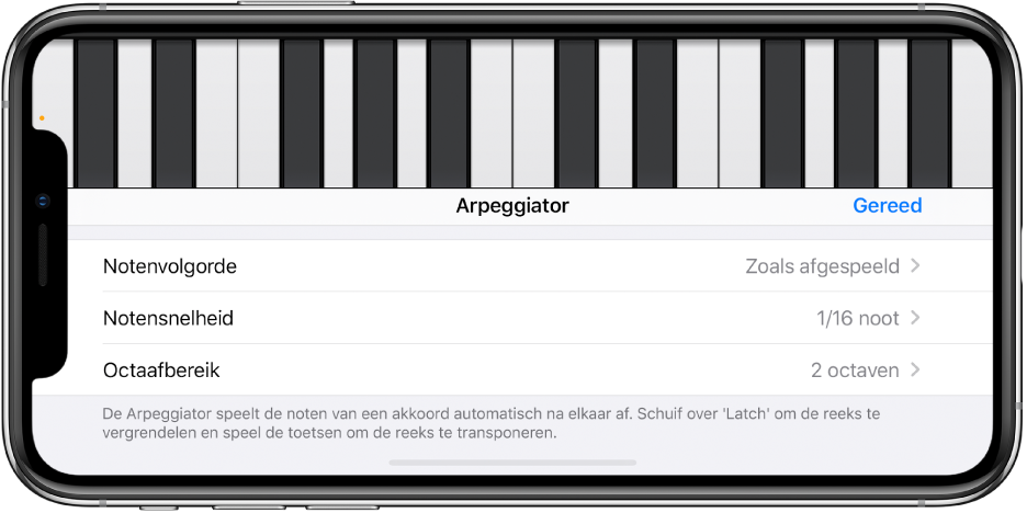 Regelaars voor keyboardarpeggiator