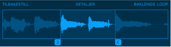Flytt de blå håndtakene for å klippe bort begynnelsen eller slutten på samplingen.