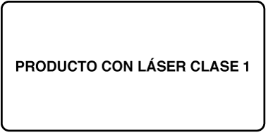 Una etiqueta que dice "Producto láser de clase 1".