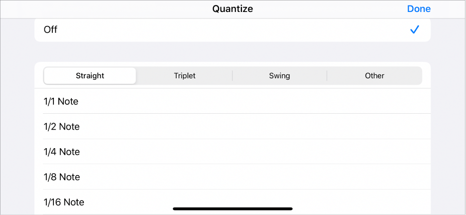 Cell Quantize menu.