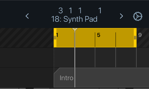 Figure. Cycle area underneath the control bar display.