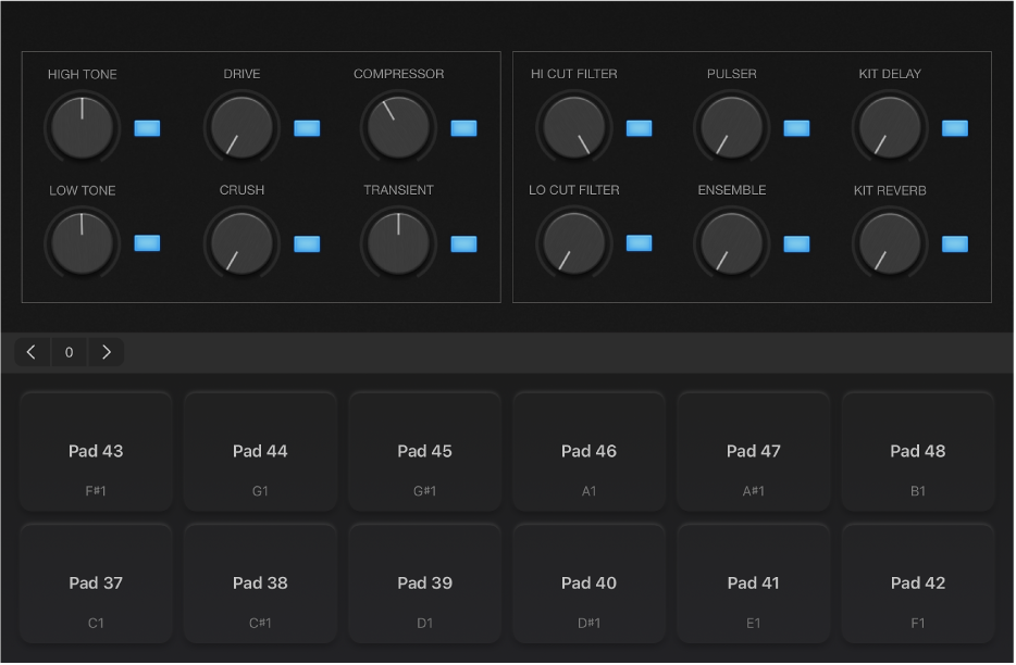 Figure. Half-screen drum pads.