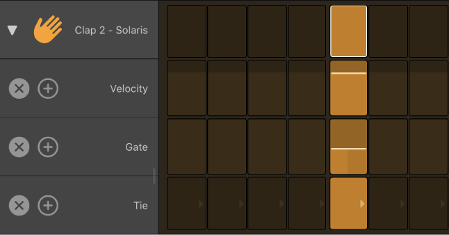 Step Sequencer with row open, showing subrows.