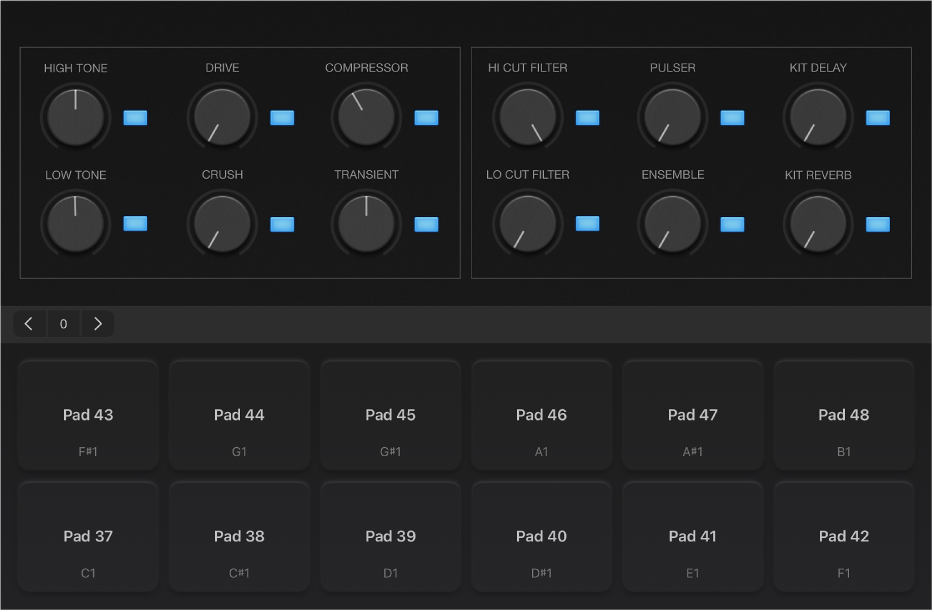 Figure. Half-screen drum pads.