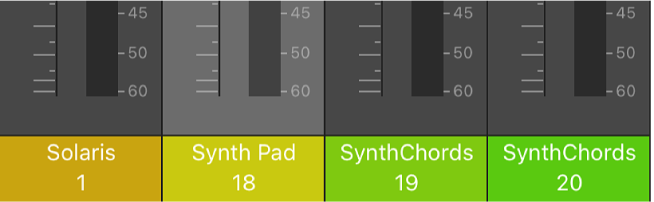 Figure. Zone inférieure des tranches de console qui indique le nom et le numéro.