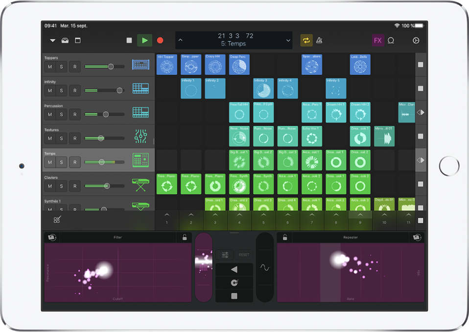 Logic Remote avec projet en cours de lecture.