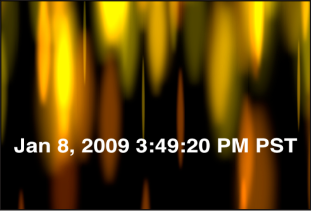 Canvas showing Time Date generator displaying date and time in hours, minutes, seconds, and time zone