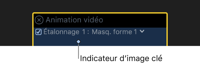 Éditeur d’animation vidéo montrant une image clé