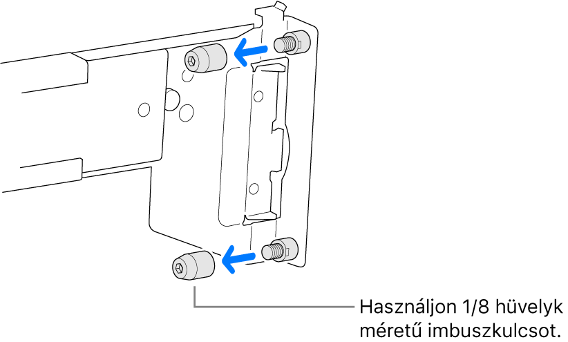 Kör alakú nyílásokkal ellátott rackbe illeszkedő szerelősín.