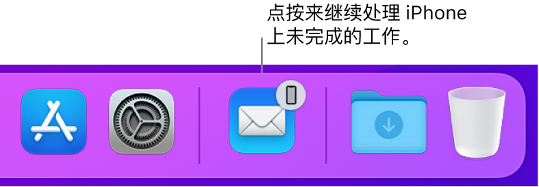 程序坞中的“接力”图标。