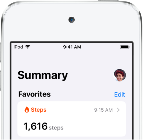 The Summary screen showing a profile picture at the top right.